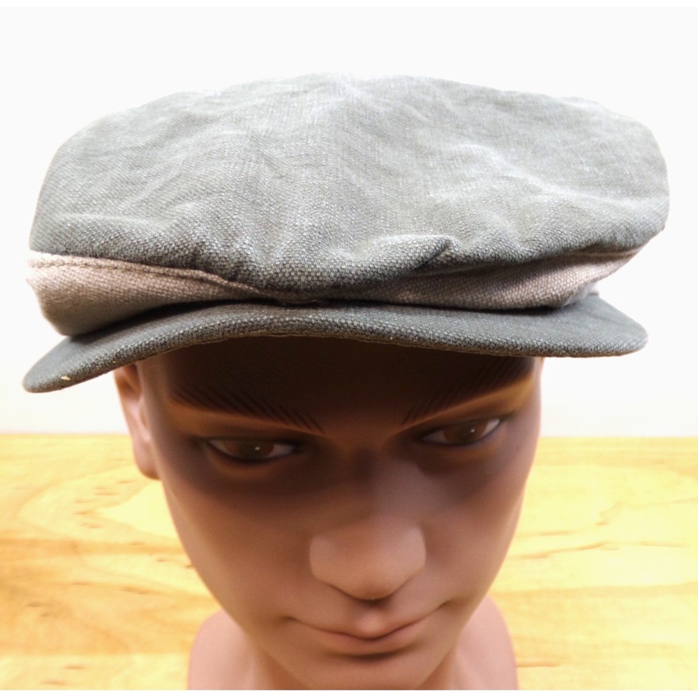 Acme Clothing Co 1991 Newsboy Cap Hat Tasmanian Devil TAZ Size Large Green/Beige